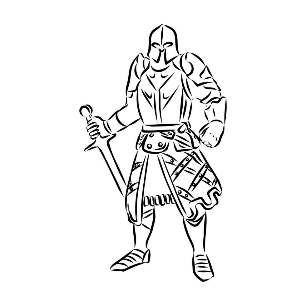 knight's armor vector sketch