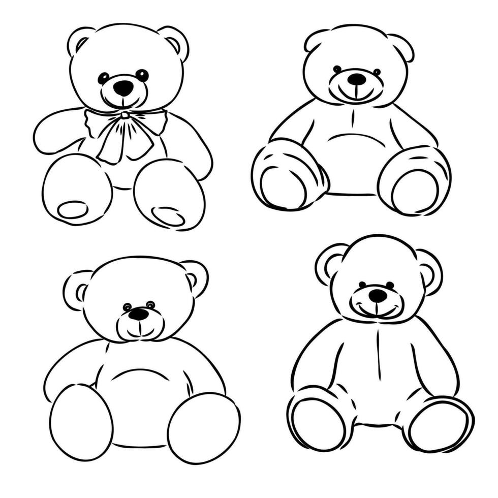 teddy bear vector sketch