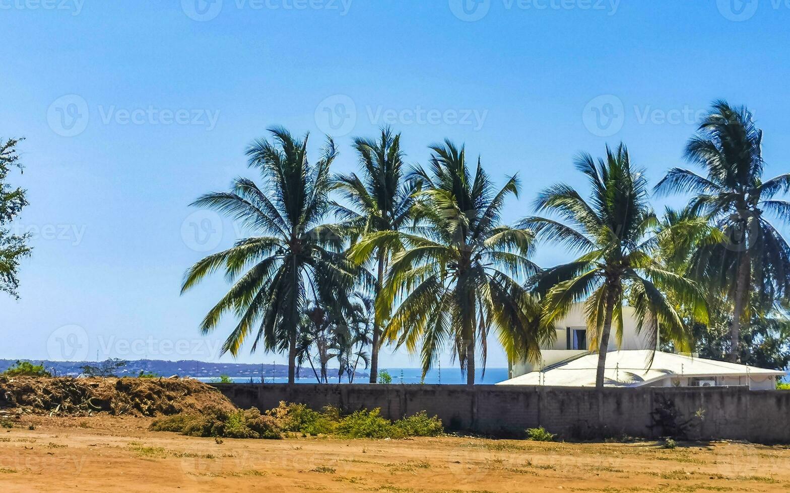 Beautiful city seascape landscape natural panorama view Puerto Escondido Mexico. photo