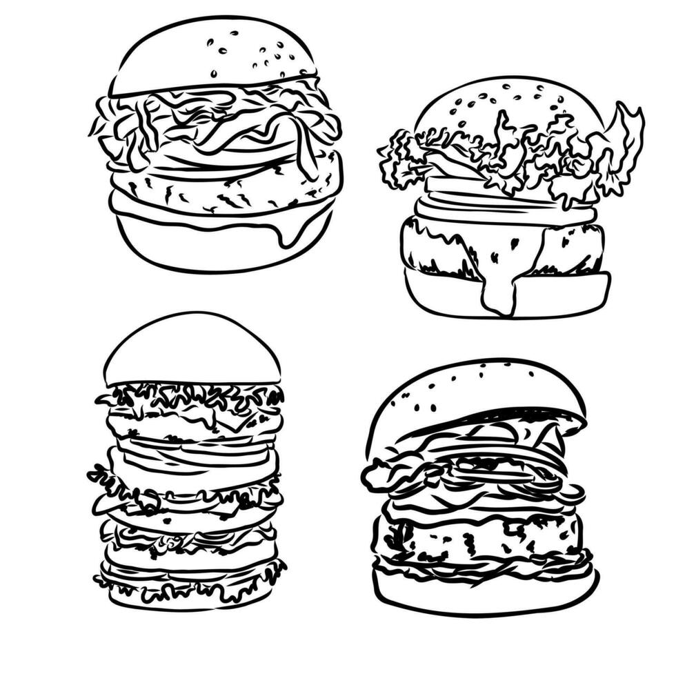 hamburguesa vector bosquejo