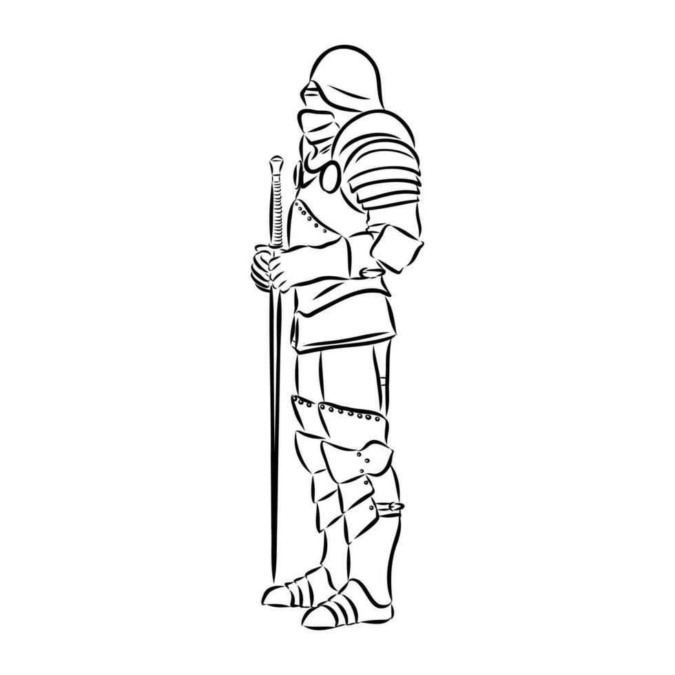 knight's armor vector sketch