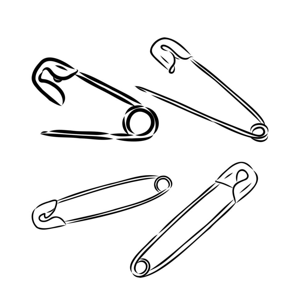 safety pin vector sketch