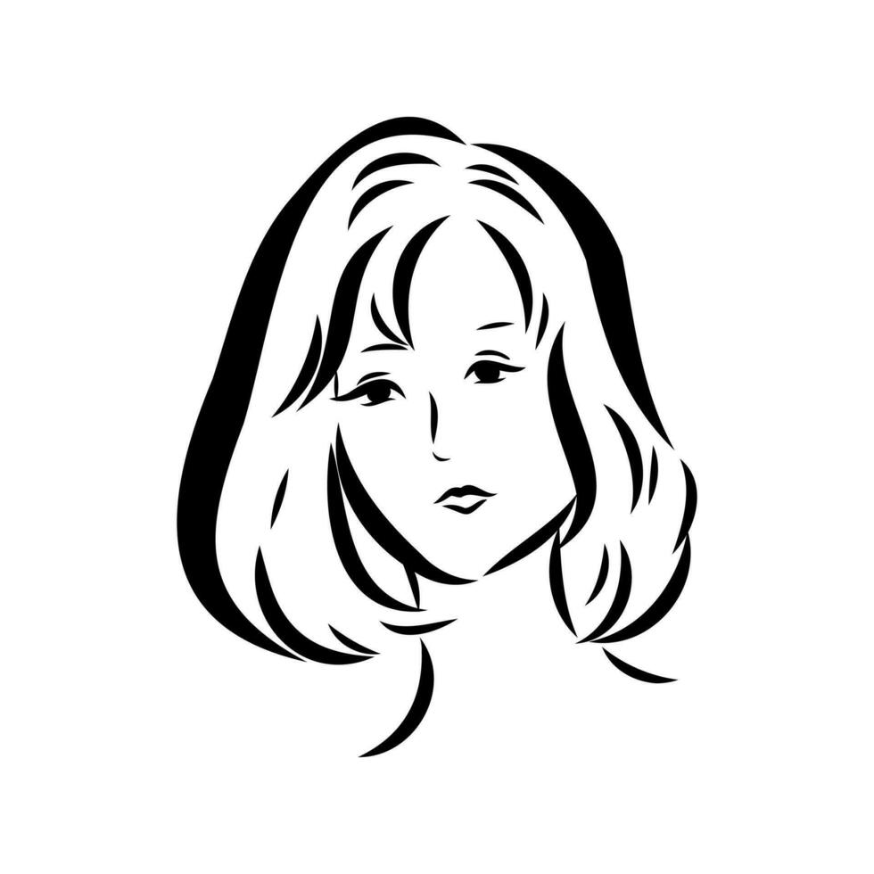 girl's face vector sketch