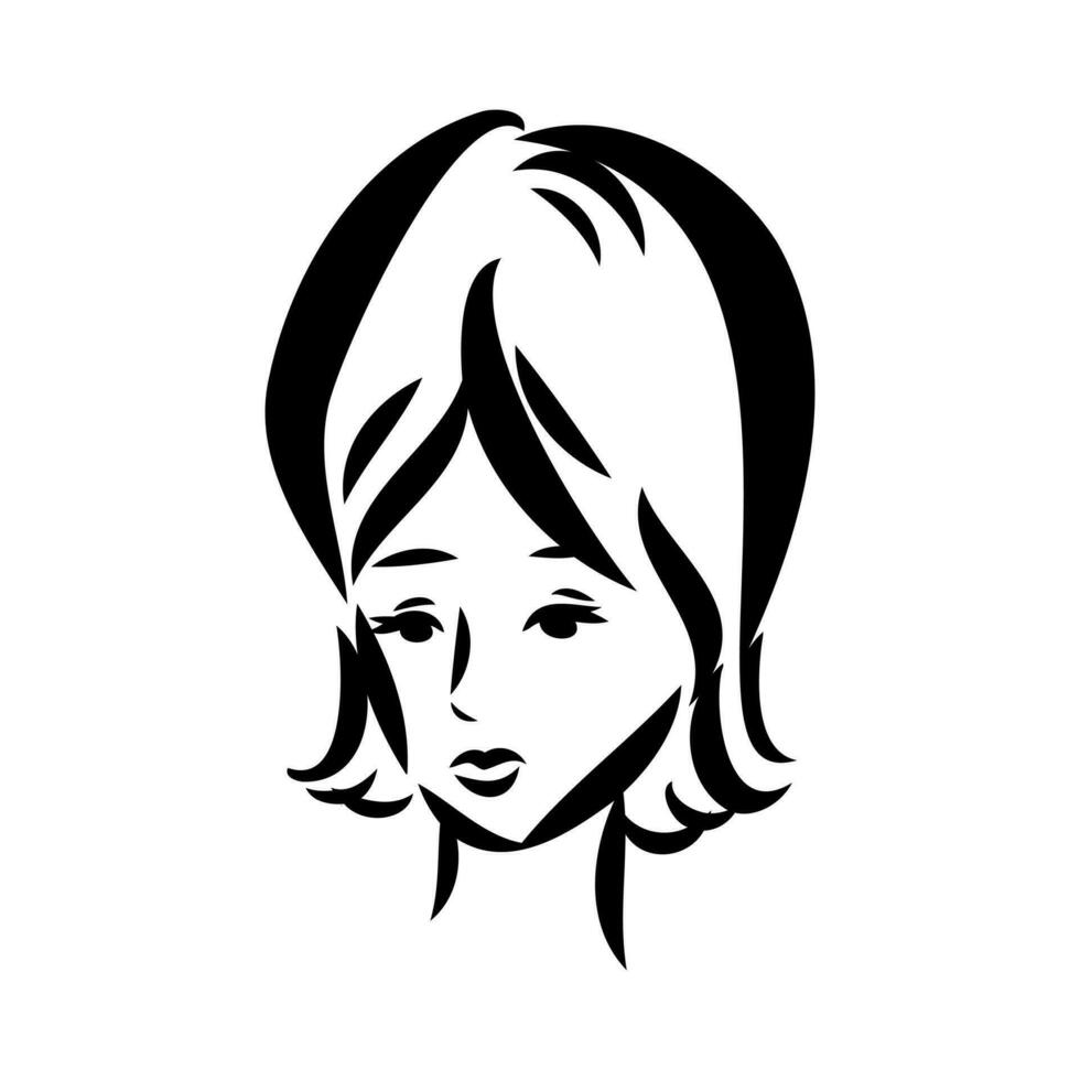 girl's face vector sketch