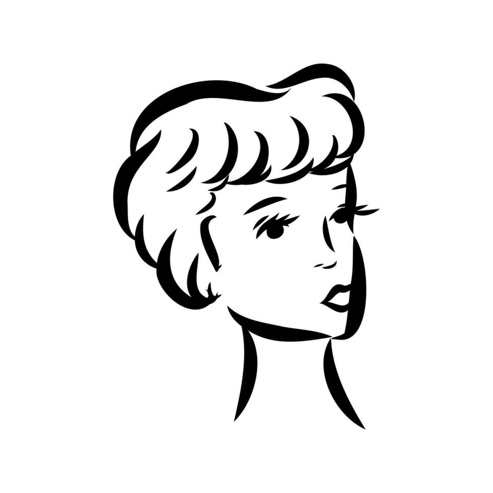 girl's face vector sketch