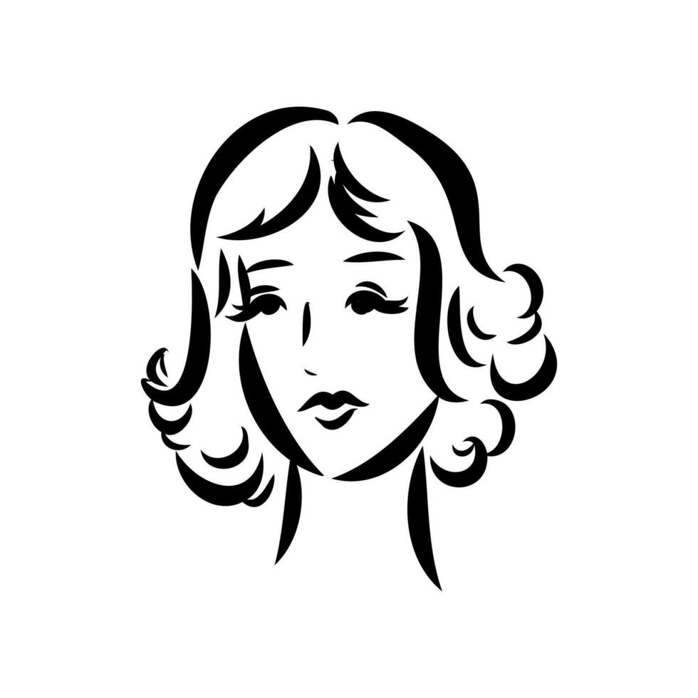 girl's face vector sketch