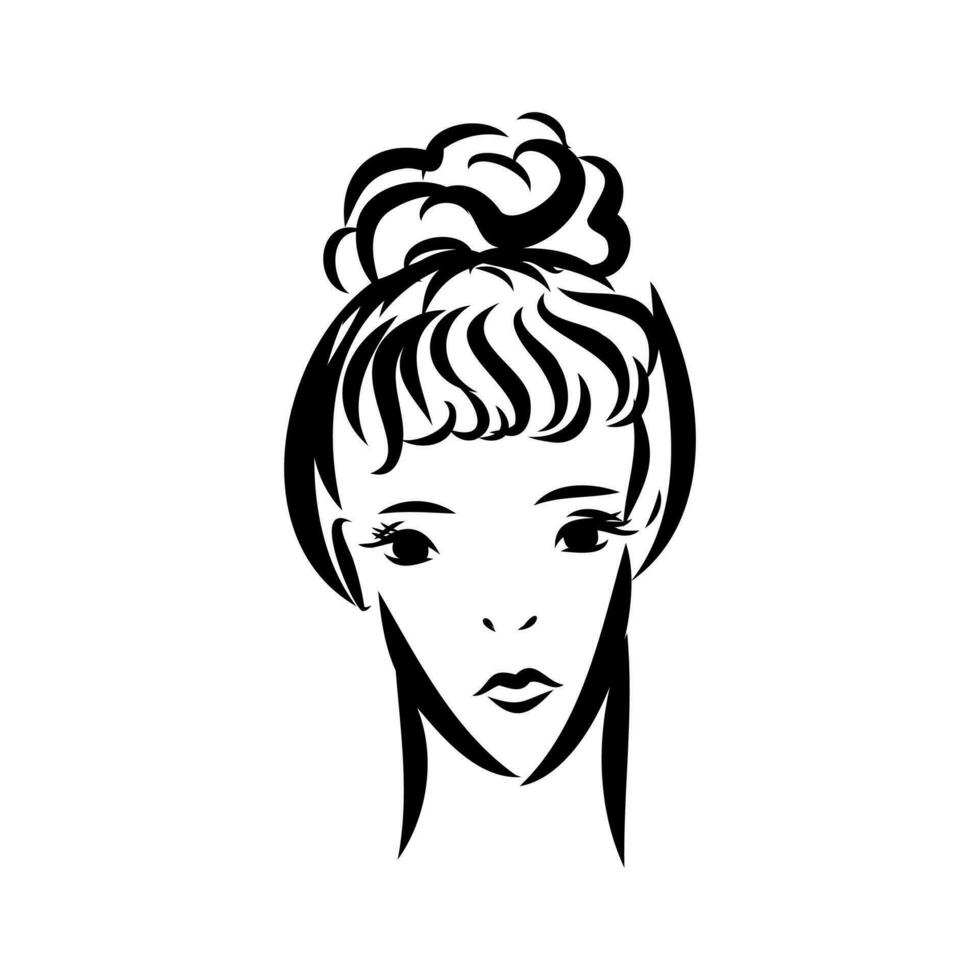 girl's face vector sketch