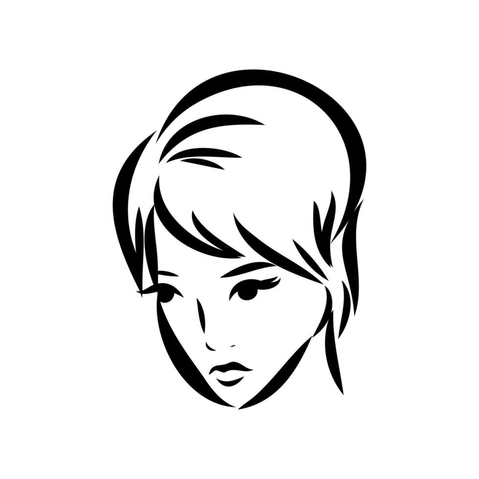 girl's face vector sketch