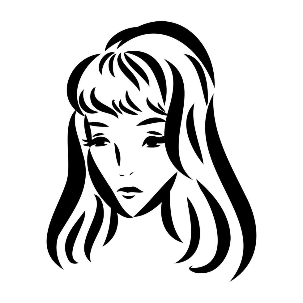 girl's face vector sketch