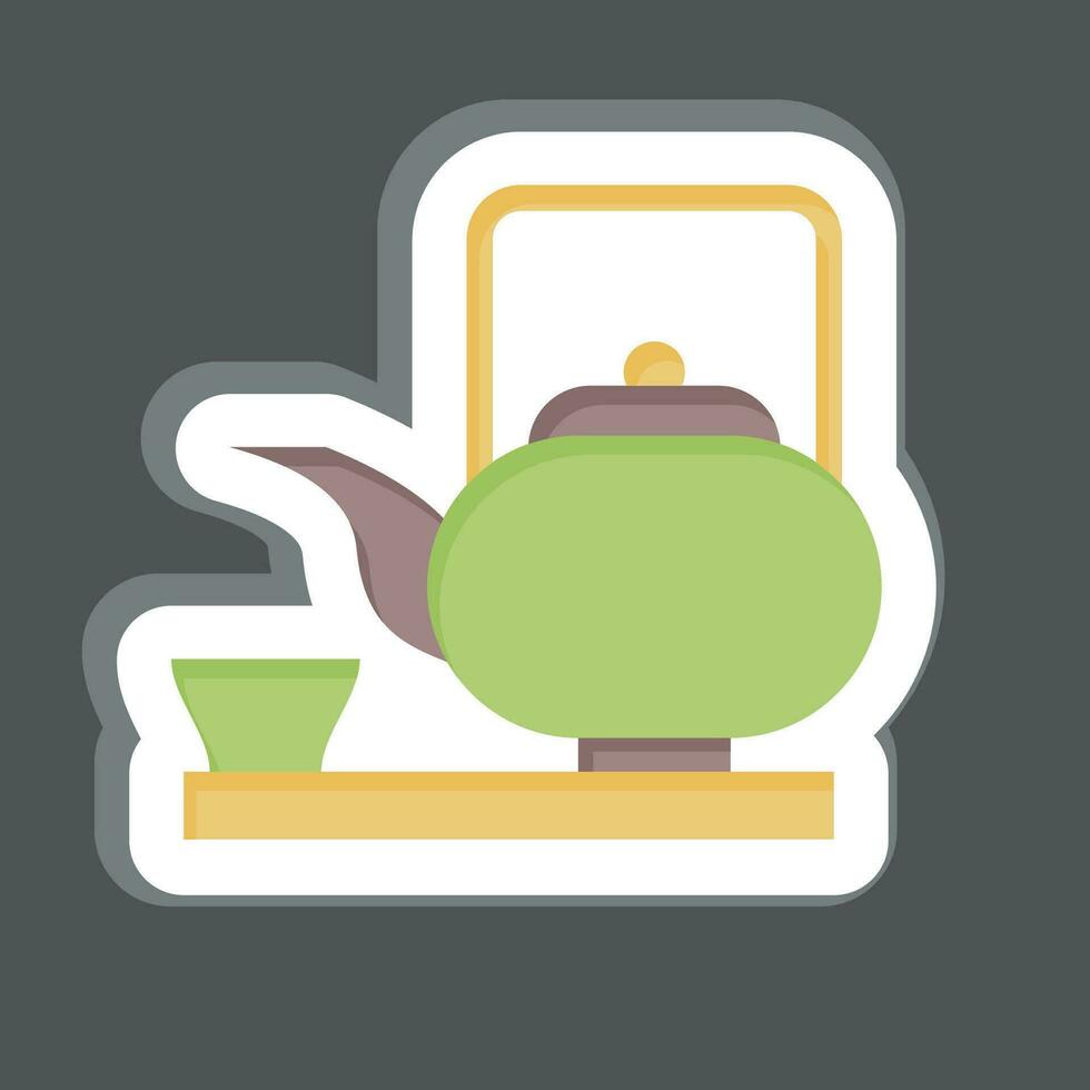 Sticker Matcha. related to Sakura Festival symbol. simple design editable. simple illustration vector