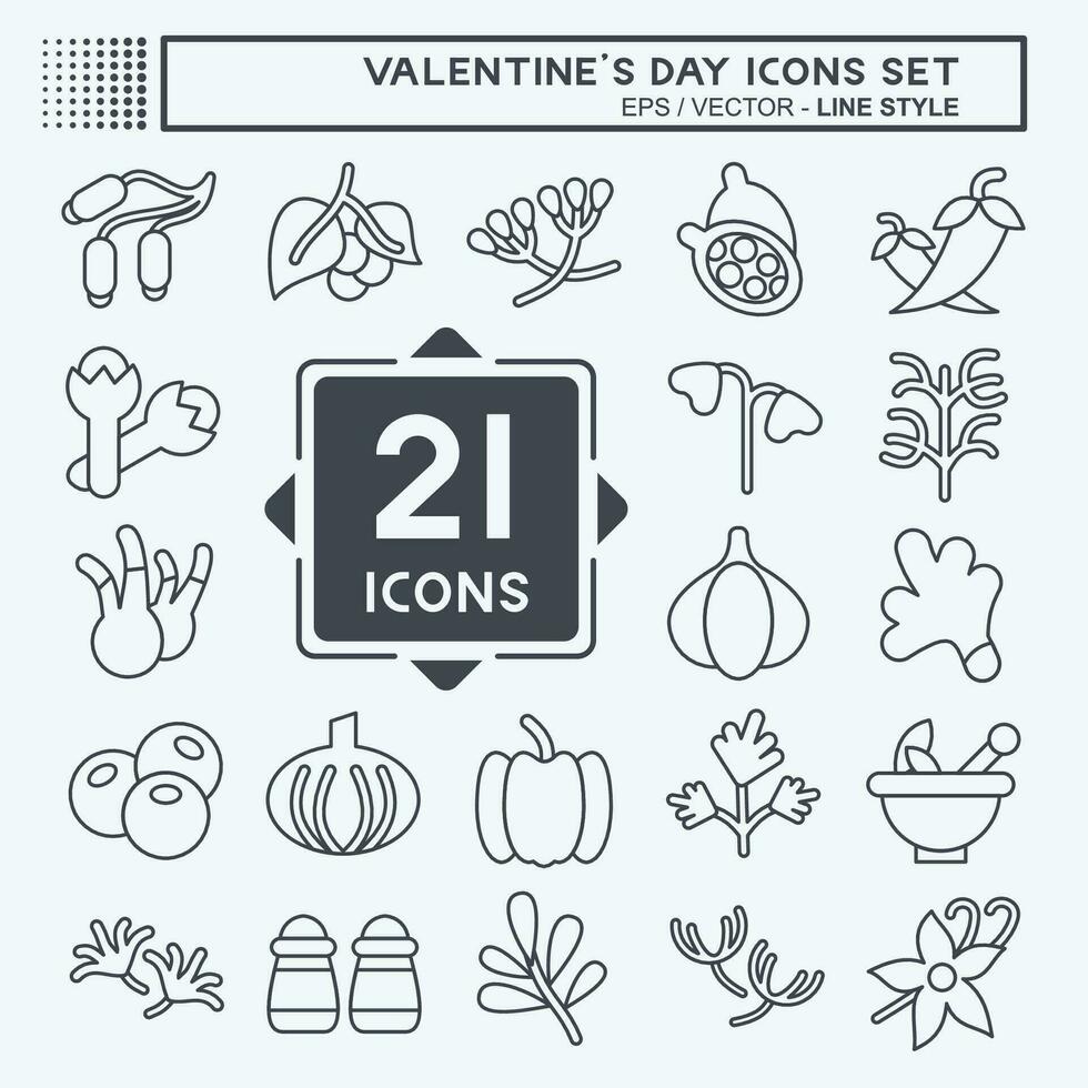 Icon Set Herbs and Spices. related to Vegetables symbol. line style. simple design editable. simple illustration vector