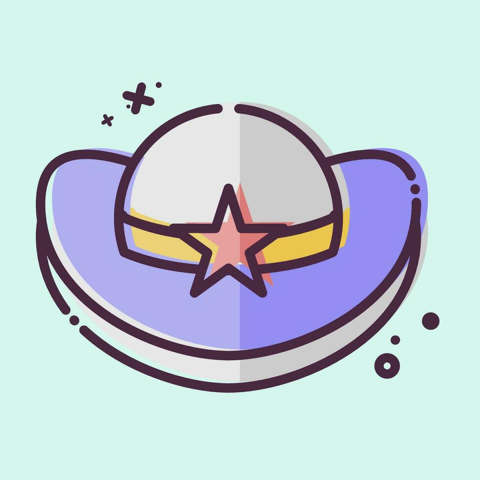 Icon Cowboy Hat. related to Hat symbol. MBE style. simple design editable. simple illustration vector