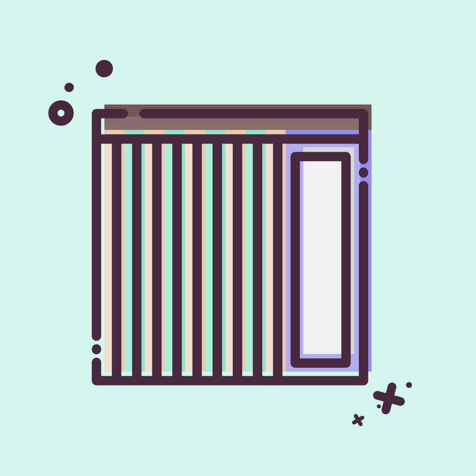 icono vertical persianas relacionado a cortinas símbolo. mbe estilo. sencillo diseño editable. sencillo ilustración vector