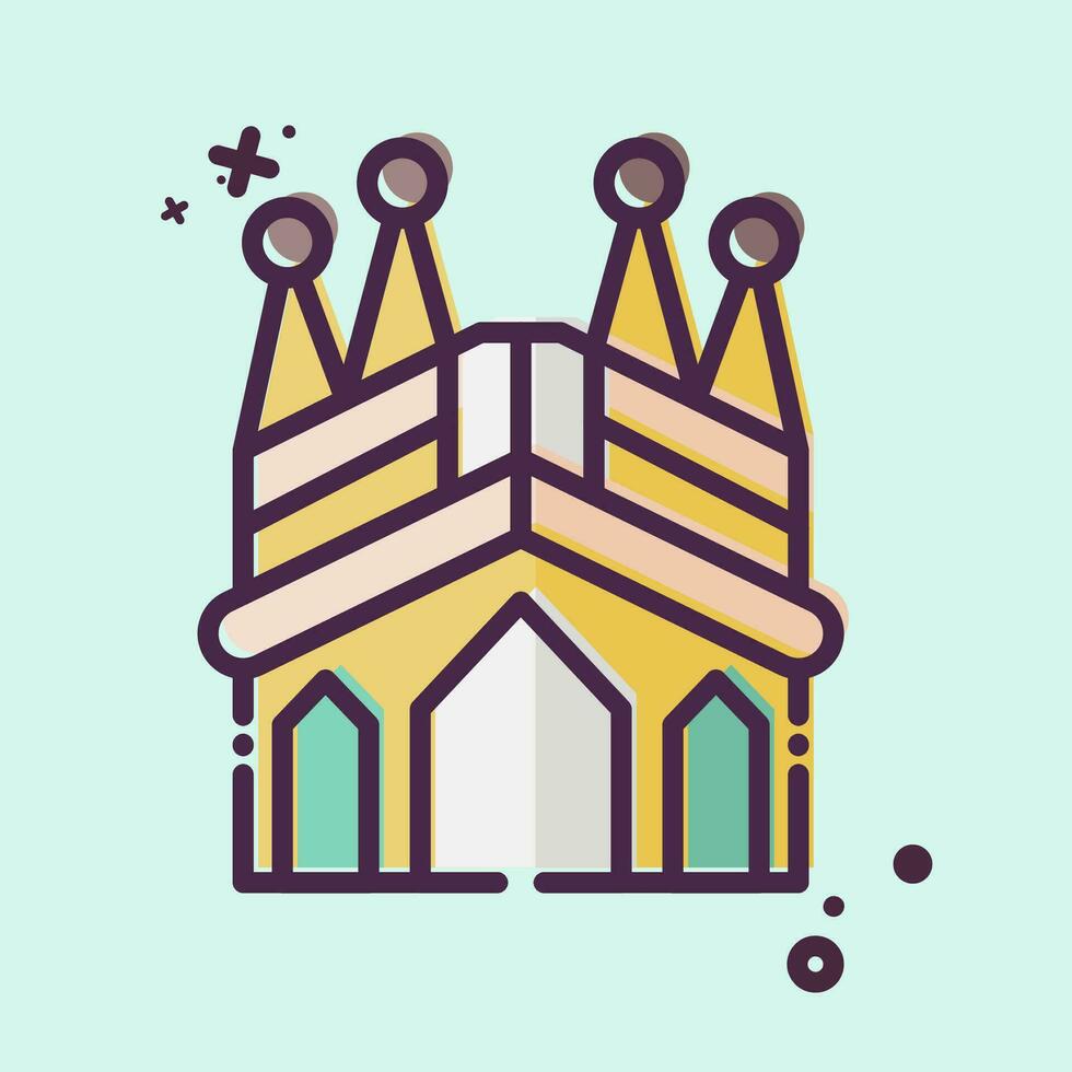 Icon Sagrada Familia. related to Spain symbol. MBE style. simple design editable. simple illustration vector