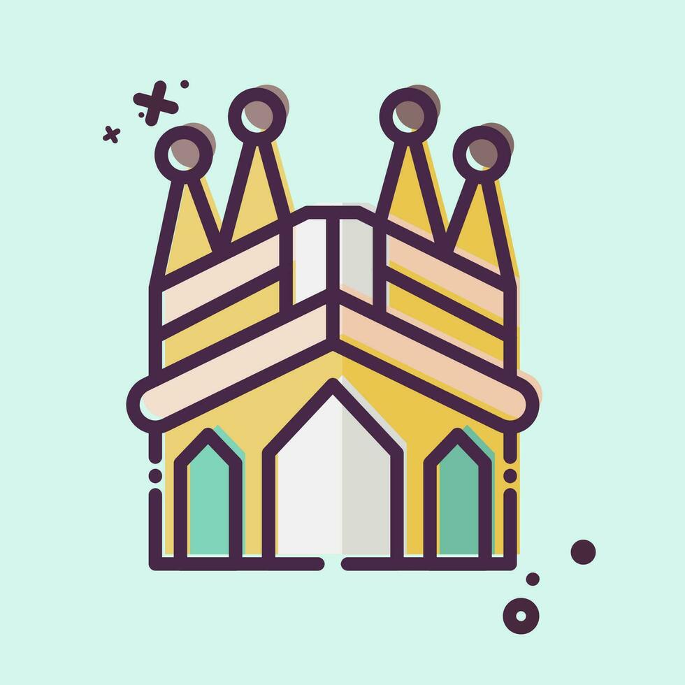 icono sagrada familia. relacionado a España símbolo. mbe estilo. sencillo diseño editable. sencillo ilustración vector