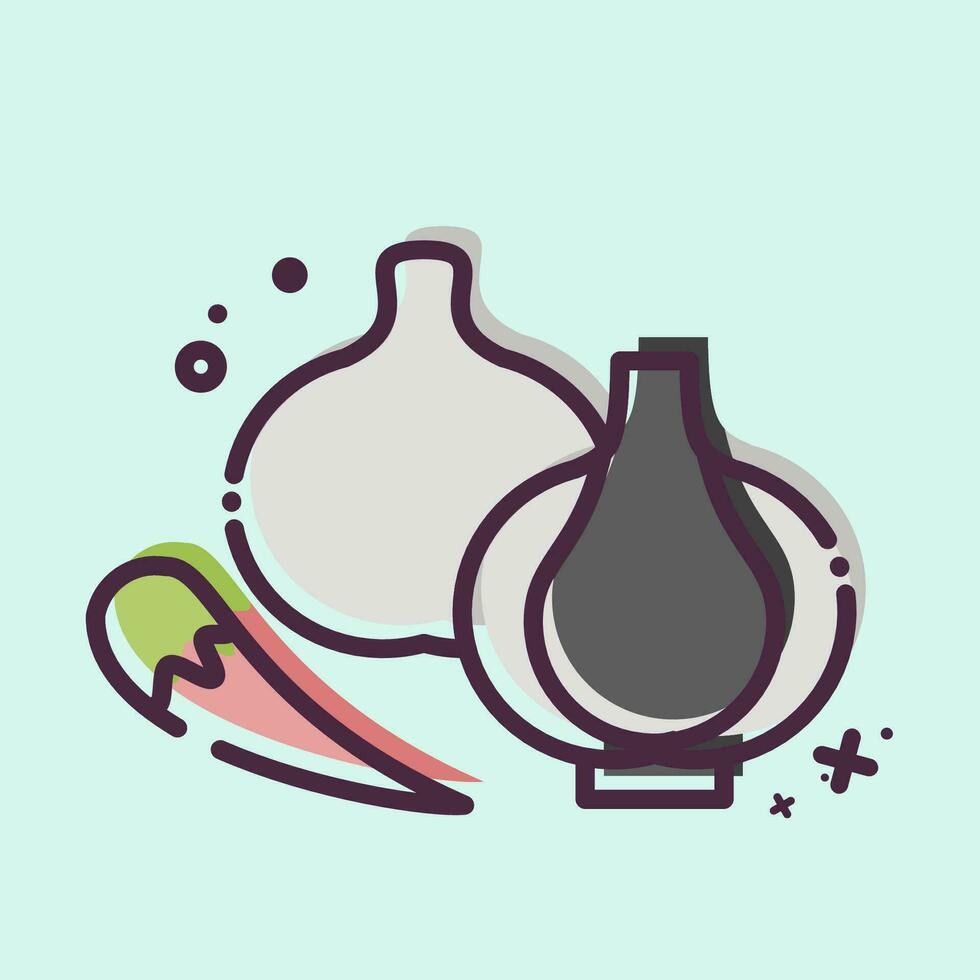 Icon Raw Mater. related to Cooking symbol. MBE style. simple design editable. simple illustration vector