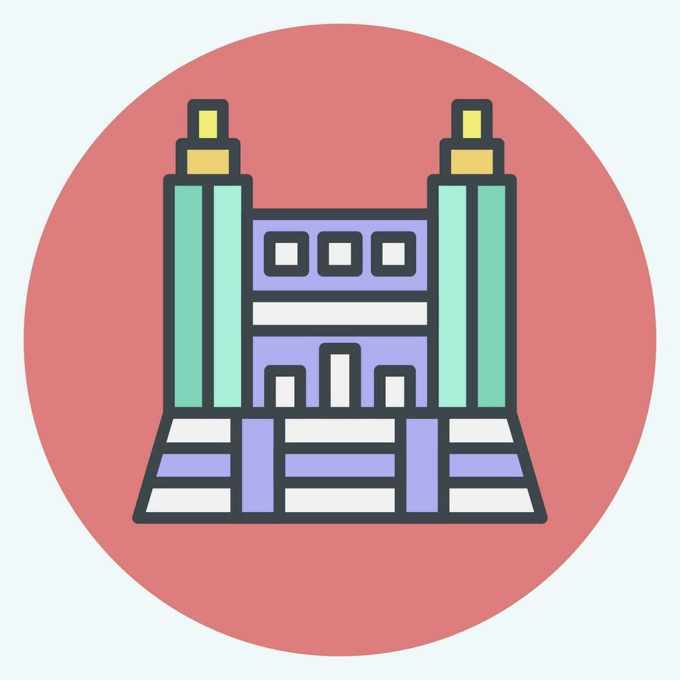 Icon Museo Peina Sofia. related to Spain symbol. color mate style. simple design editable. simple illustration vector