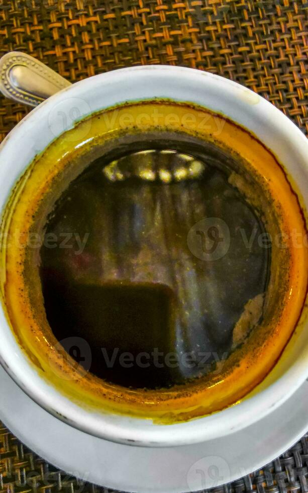 taza de americano negro café en restaurante café en México. foto