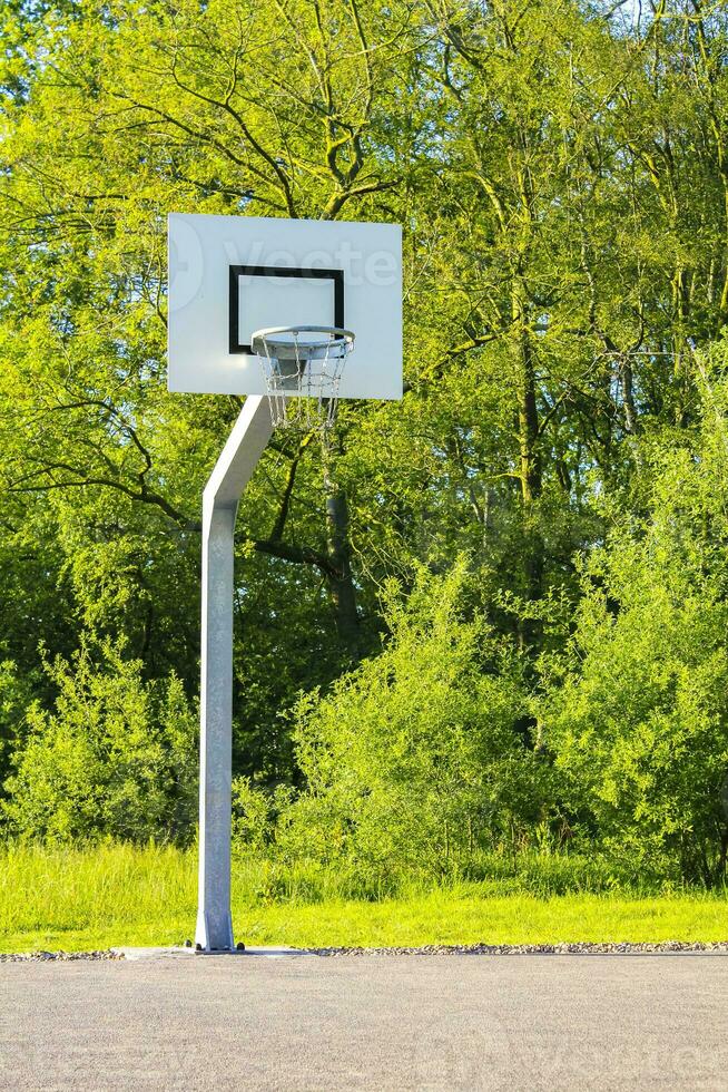 Basketball cord and court in the forest park in Germany. photo