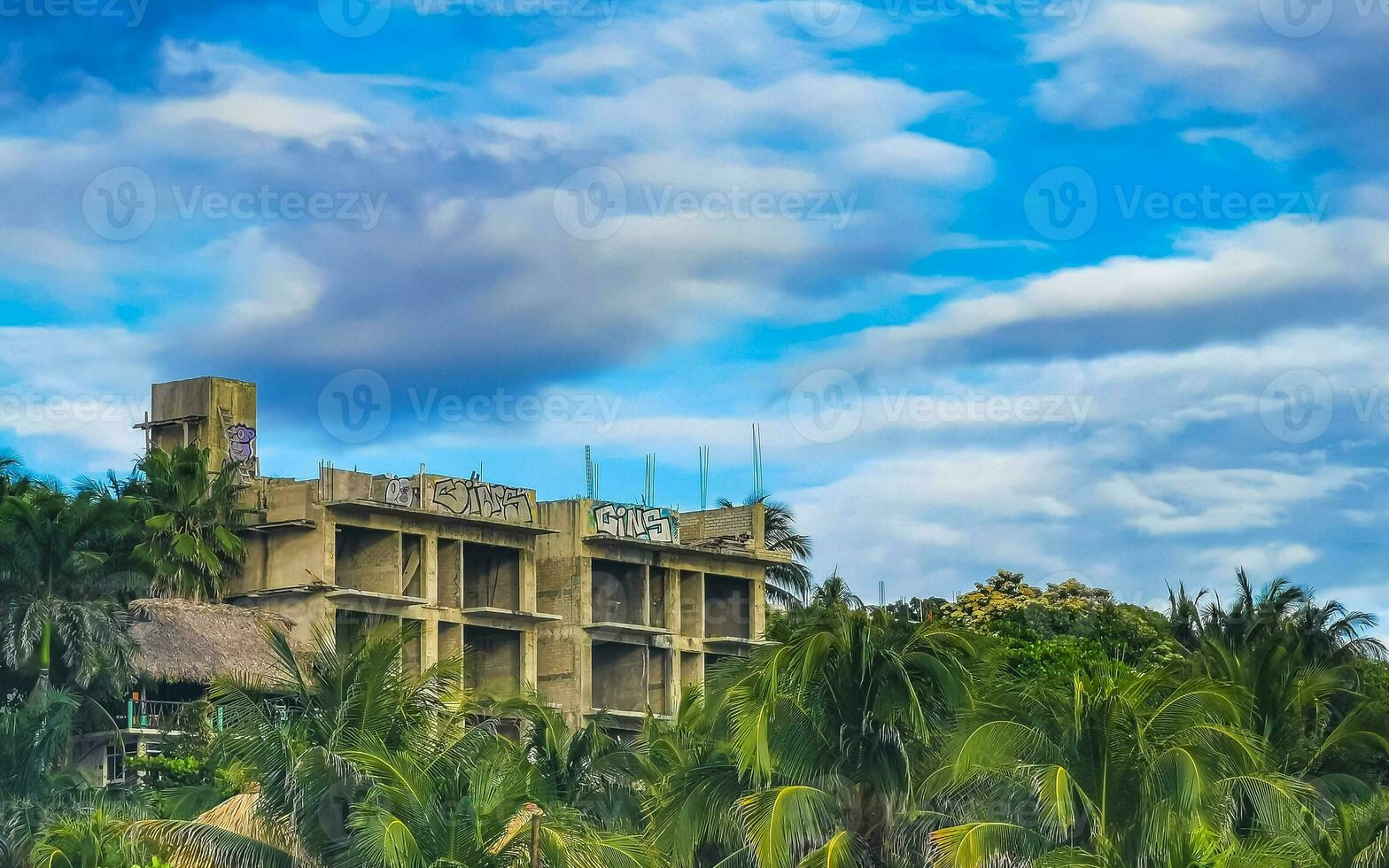 Huge gigantic construction stop building ruin in Puerto Escondido Mexico. photo