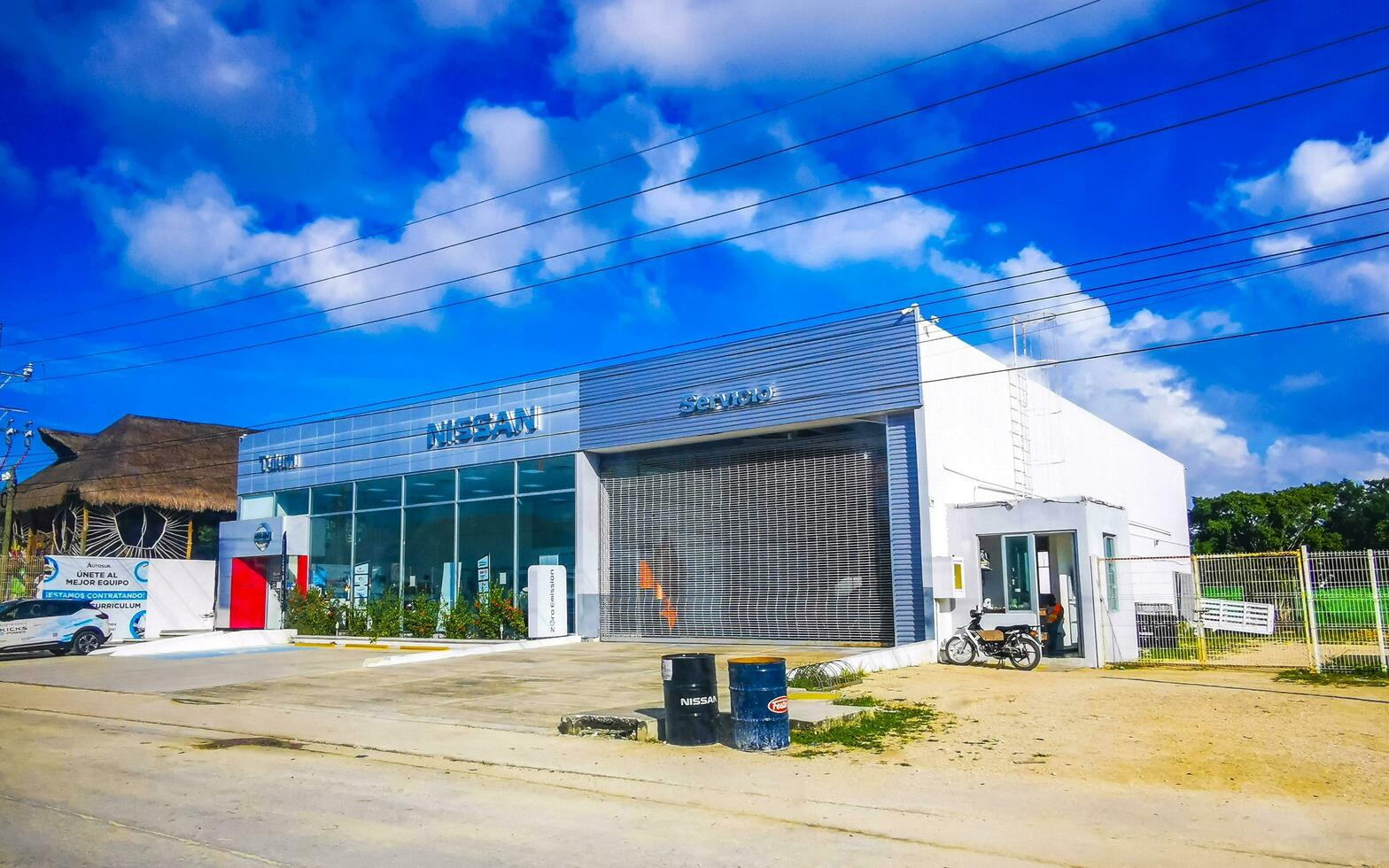 Tulum Quintan Roo Mexico 2023 Typical colorful street road traffic cars