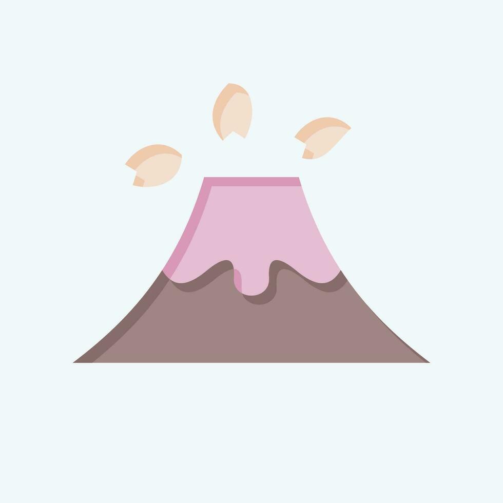 Icon Fuji. related to Sakura Festival symbol. flat style. simple design editable. simple illustration vector