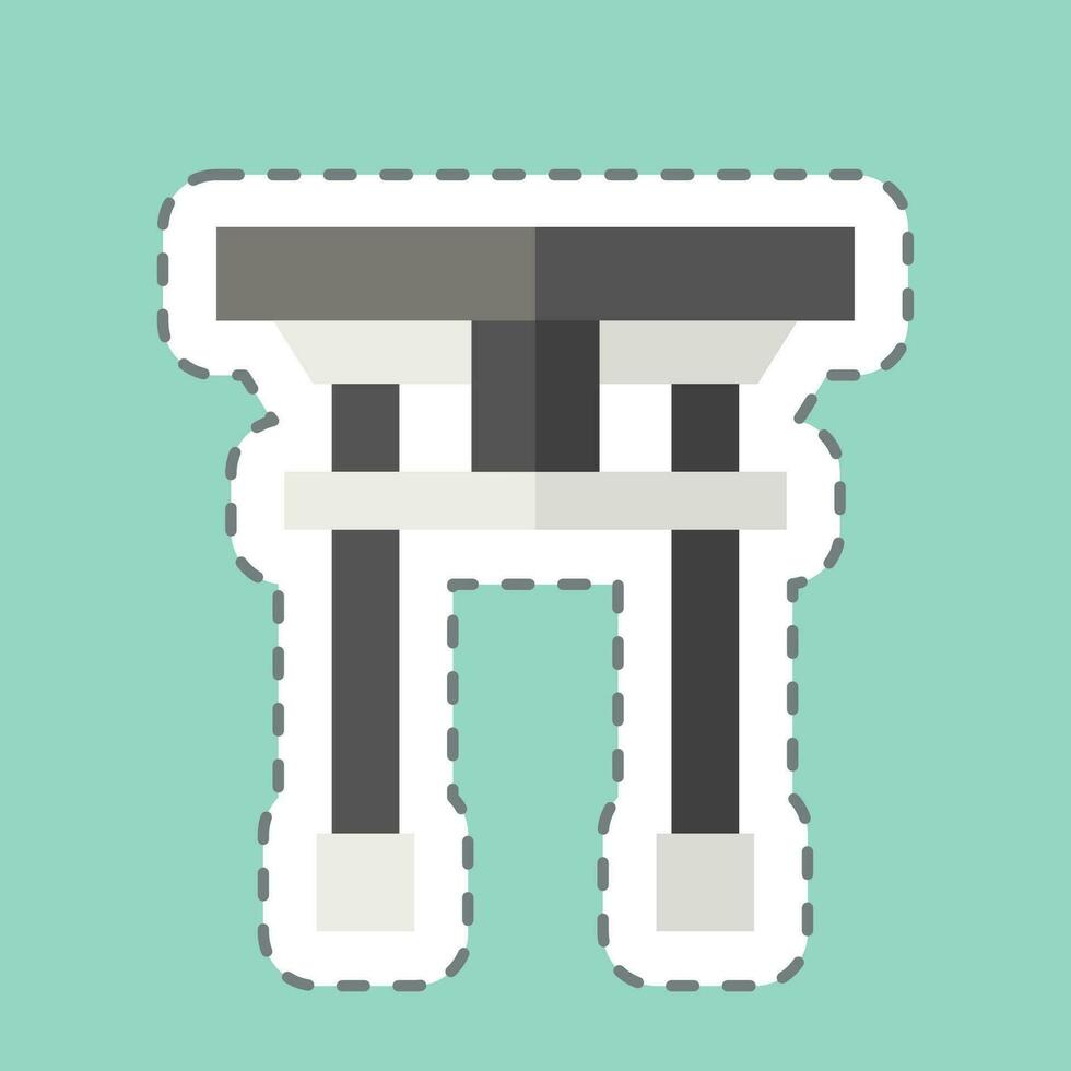 Sticker line cut Torii. related to Sakura Festival symbol. simple design editable. simple illustration vector