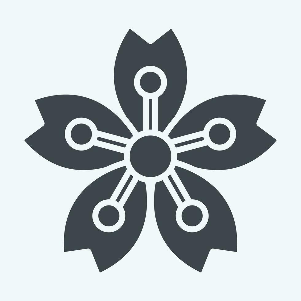 Icon Sakura. related to Sakura Festival symbol. glyph style. simple design editable. simple illustration vector