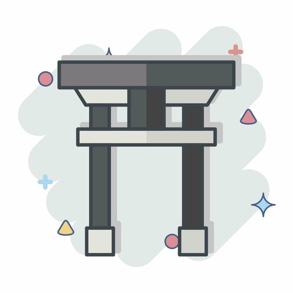 Icon Torii. related to Sakura Festival symbol. comic style. simple design editable. simple illustration vector