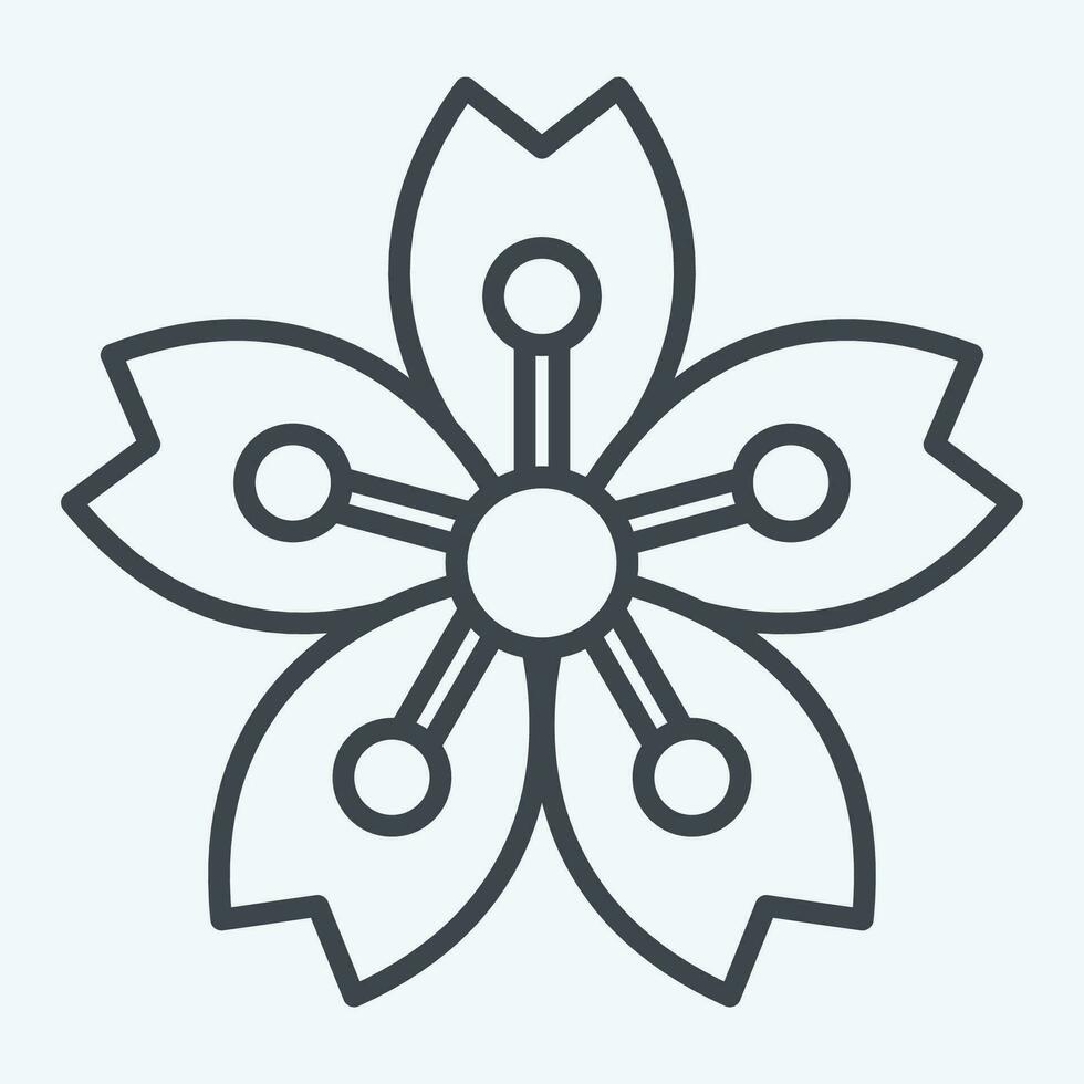 Icon Sakura. related to Sakura Festival symbol. line style. simple design editable. simple illustration vector
