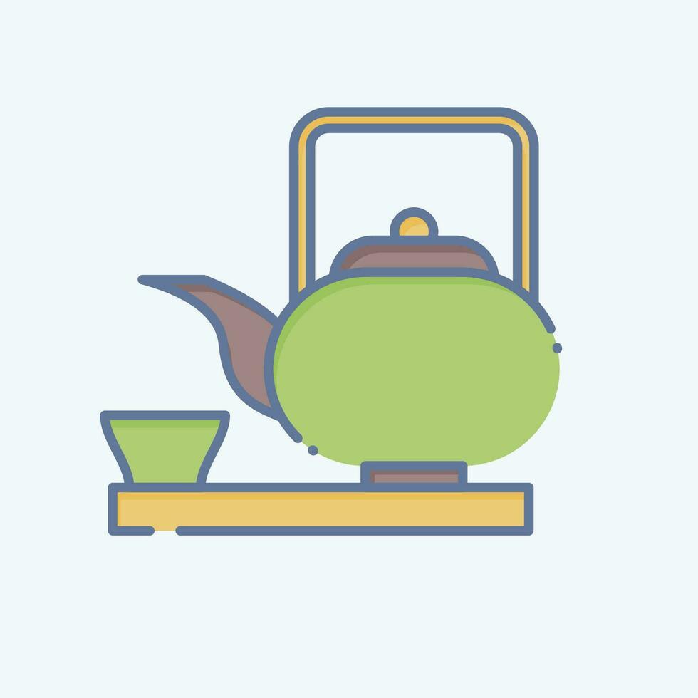 Icon Matcha. related to Sakura Festival symbol. doodle style. simple design editable. simple illustration vector