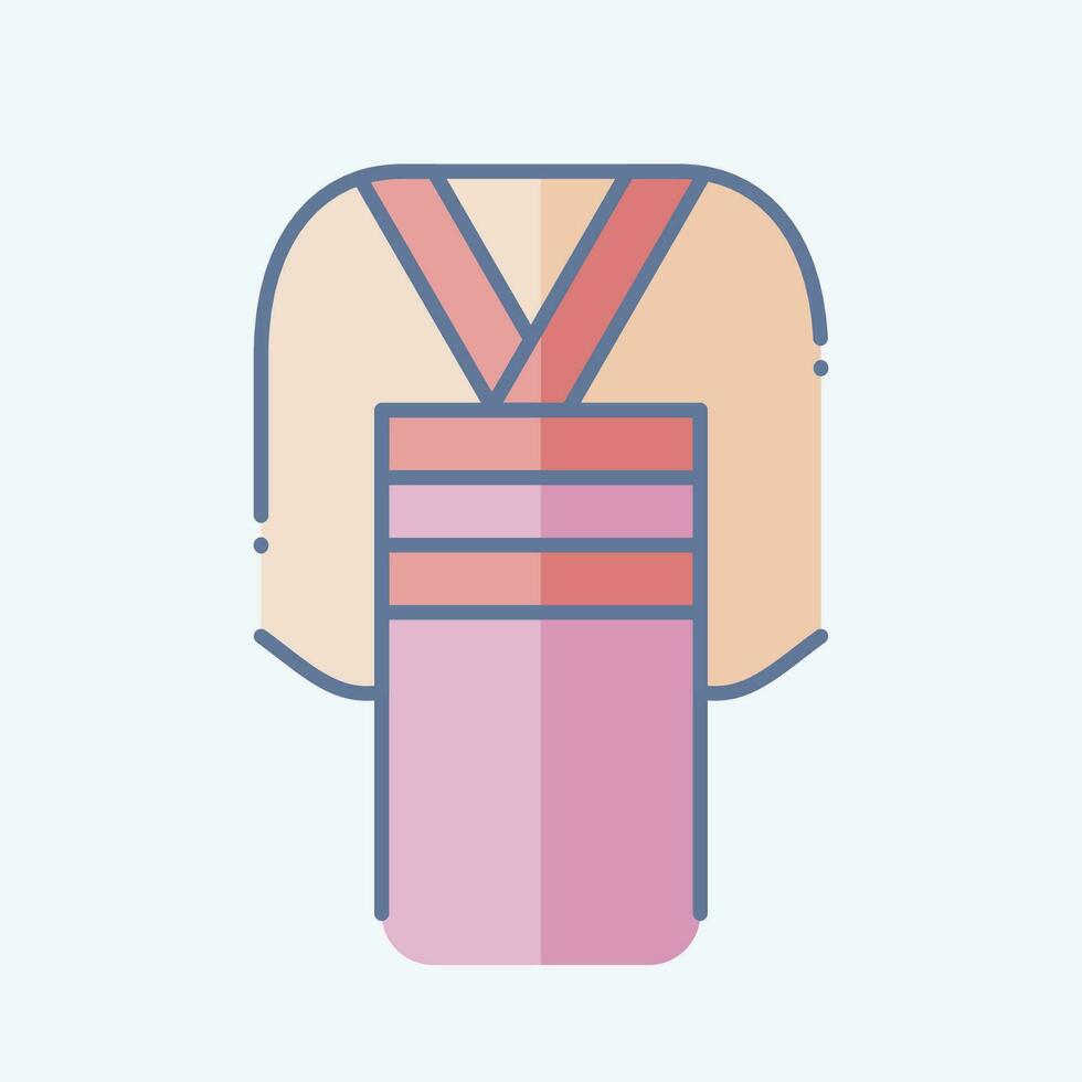 Icon Kimono. related to Sakura Festival symbol. doodle style. simple design editable. simple illustration vector