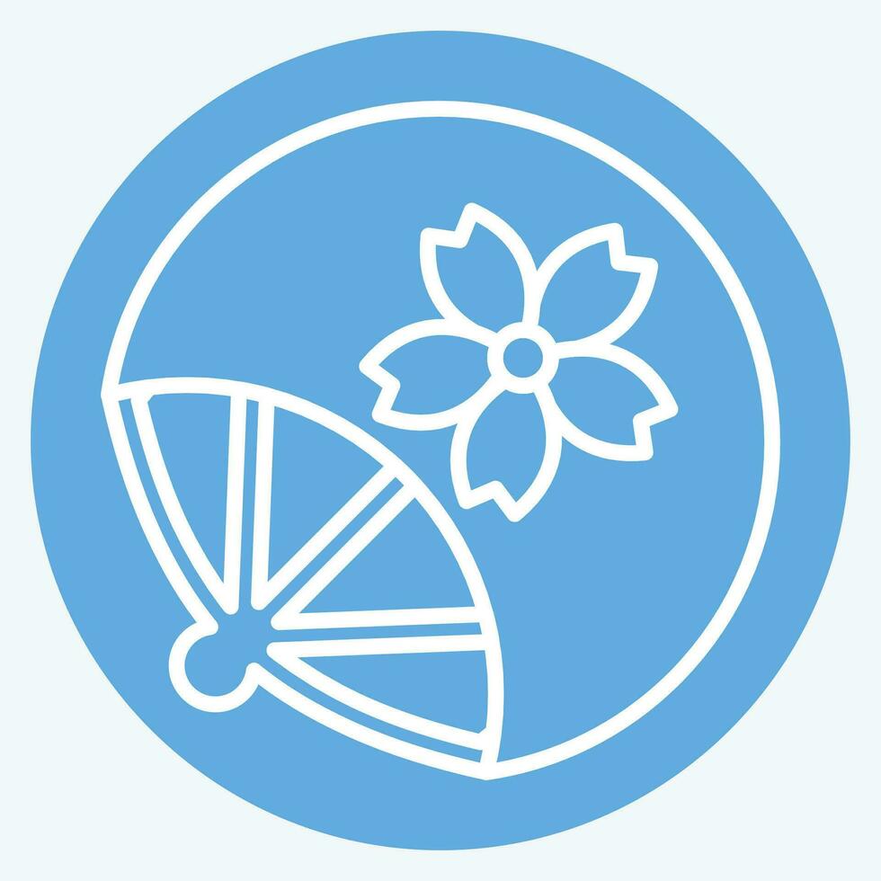 Icon Fan. related to Sakura Festival symbol. blue eyes style. simple design editable. simple illustration vector