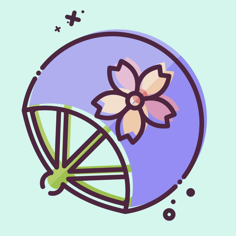 Icon Fan. related to Sakura Festival symbol. MBE style. simple design editable. simple illustration vector