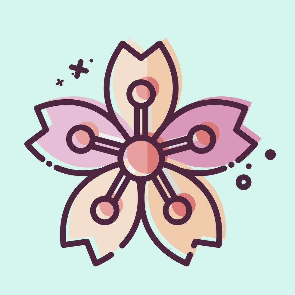 icono sakura relacionado a sakura festival símbolo. mbe estilo. sencillo diseño editable. sencillo ilustración vector