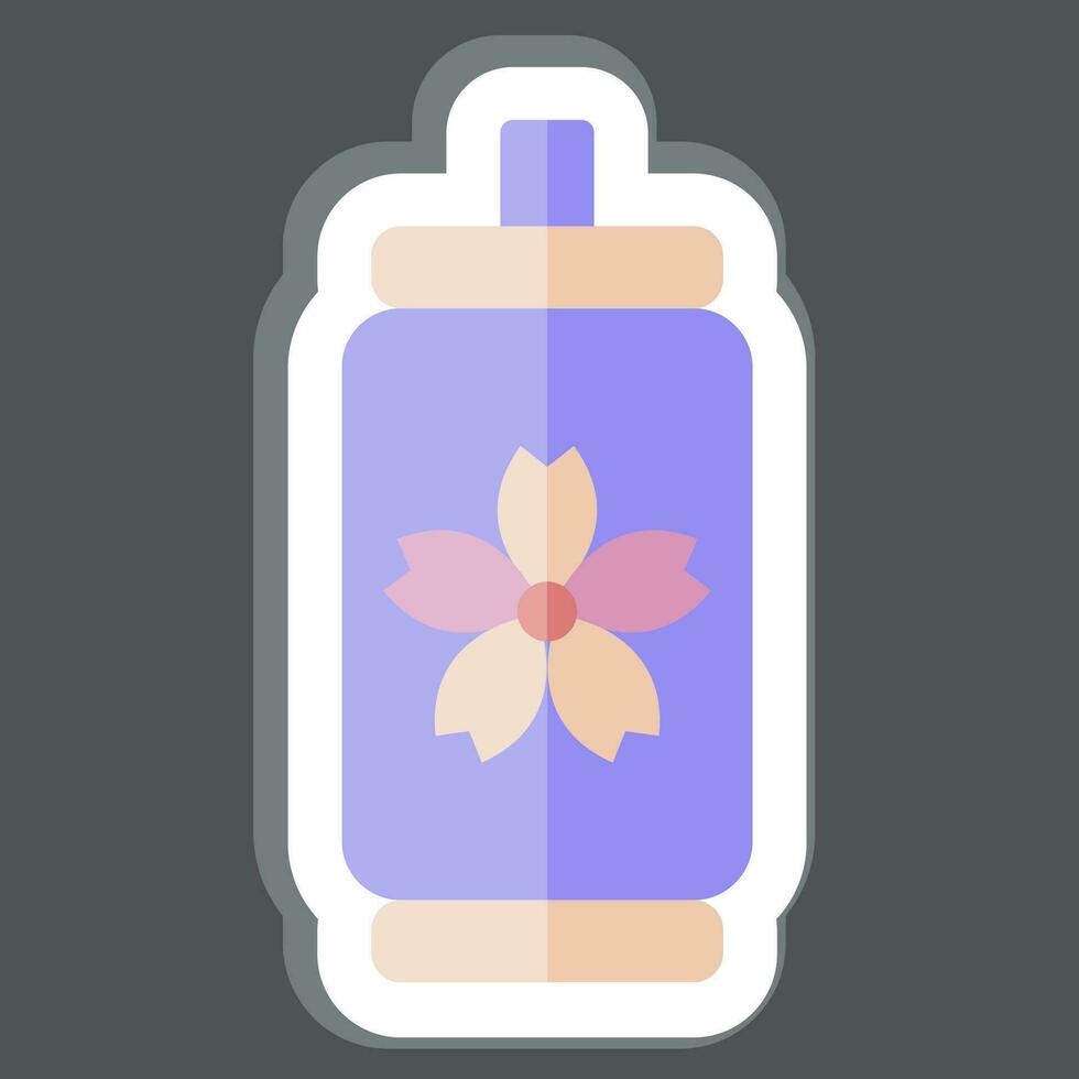 Sticker Canned Water. related to Sakura Festival symbol. simple design editable. simple illustration vector