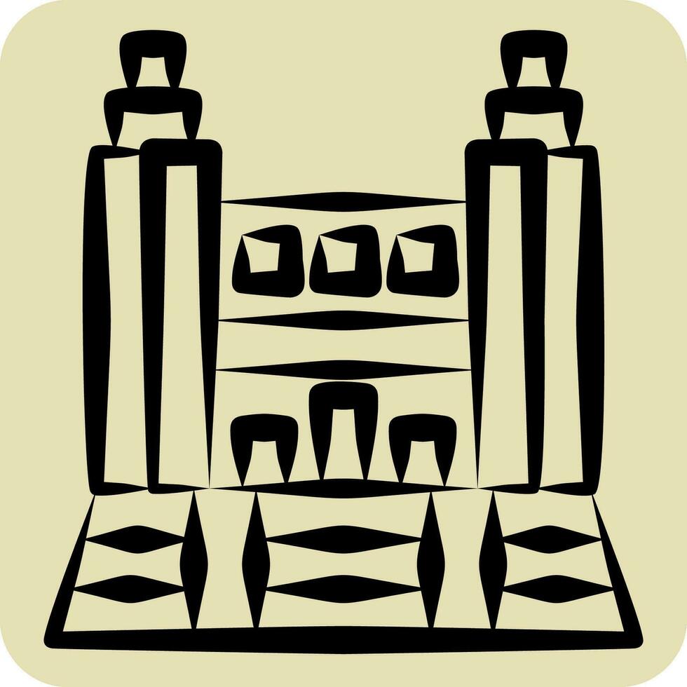Icon Museo Peina Sofia. related to Spain symbol. hand drawn style. simple design editable. simple illustration vector
