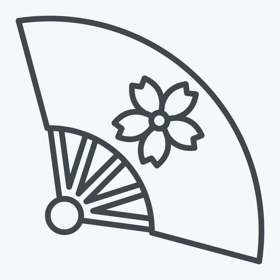 Icon Fan 2. related to Sakura Festival symbol. line style. simple design editable. simple illustration vector