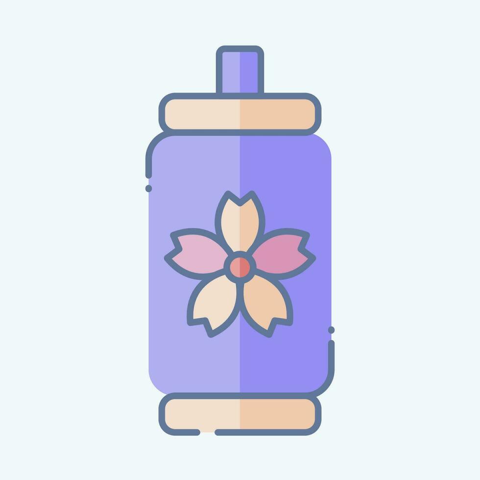 Icon Canned Water. related to Sakura Festival symbol. doodle style. simple design editable. simple illustration vector