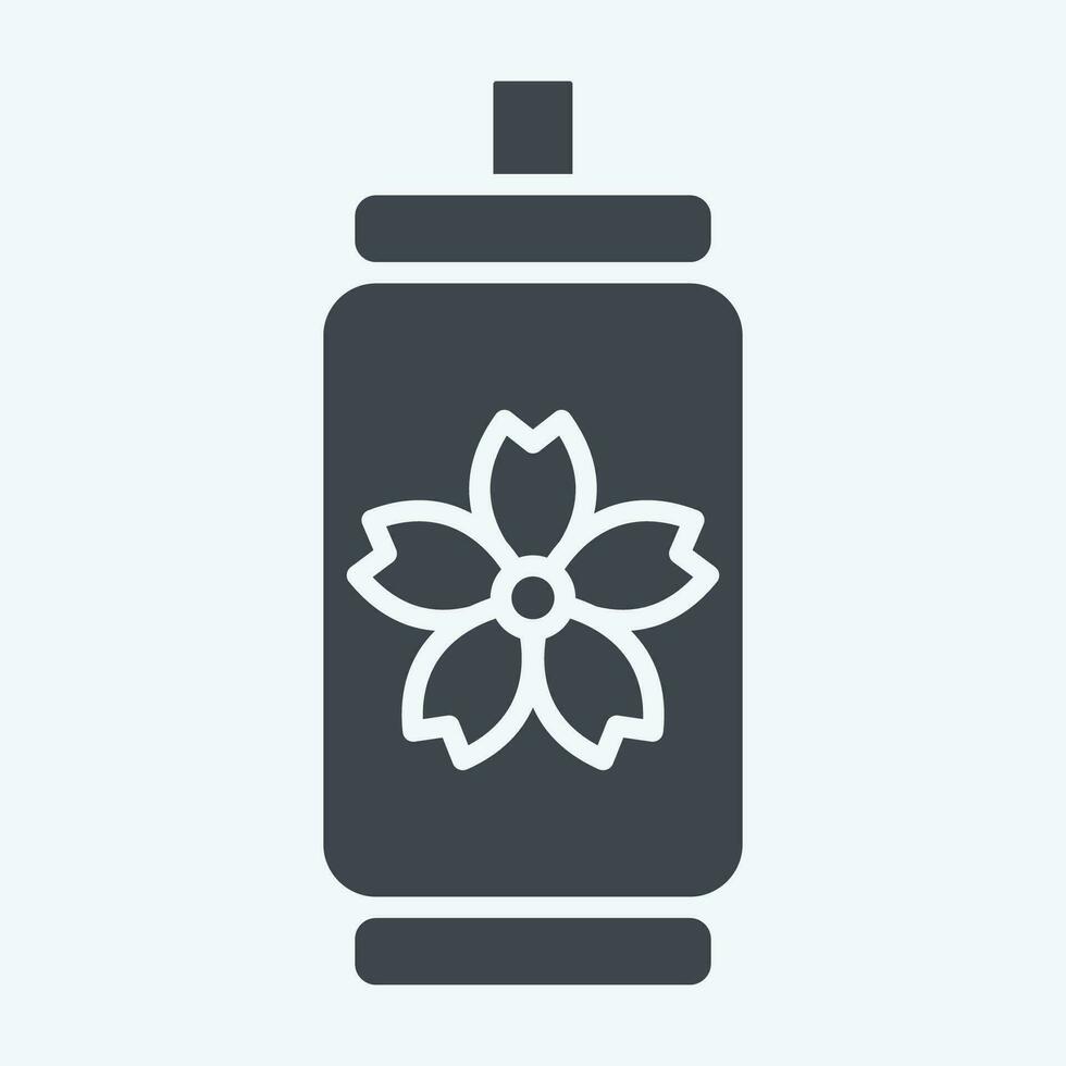 Icon Canned Water. related to Sakura Festival symbol. glyph style. simple design editable. simple illustration vector