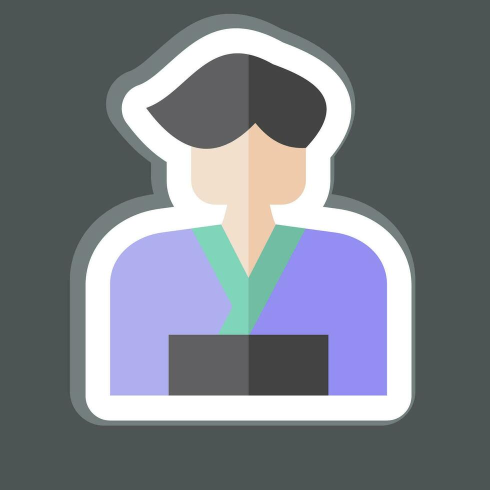 Sticker Man. related to Sakura Festival symbol. simple design editable. simple illustration vector