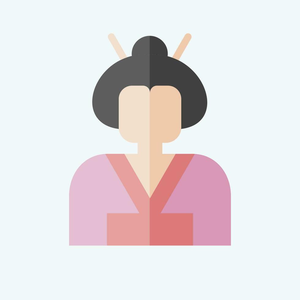 icono geisha. relacionado a sakura festival símbolo. plano estilo. sencillo diseño editable. sencillo ilustración vector