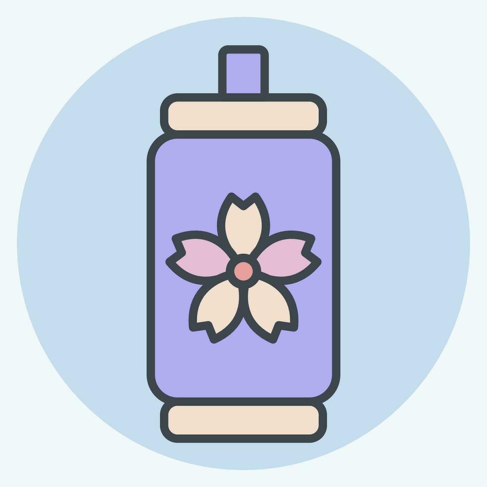 Icon Canned Water. related to Sakura Festival symbol. color mate style. simple design editable. simple illustration vector