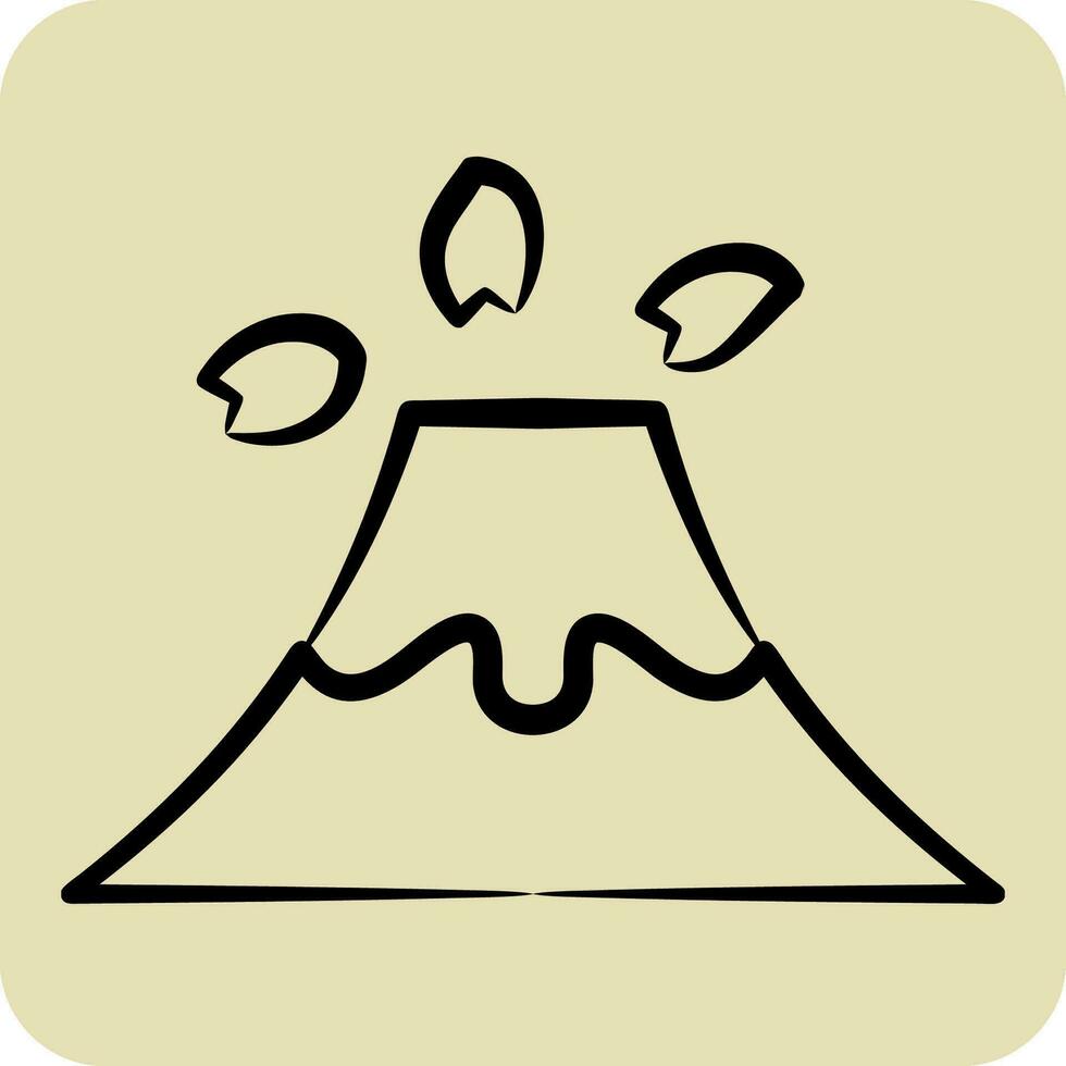 icono fuji relacionado a sakura festival símbolo. mano dibujado estilo. sencillo diseño editable. sencillo ilustración vector