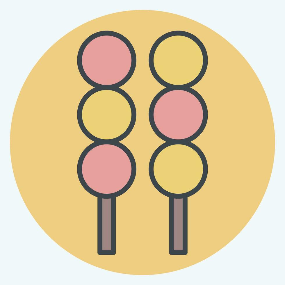 icono dango relacionado a sakura festival símbolo. color compañero estilo. sencillo diseño editable. sencillo ilustración vector