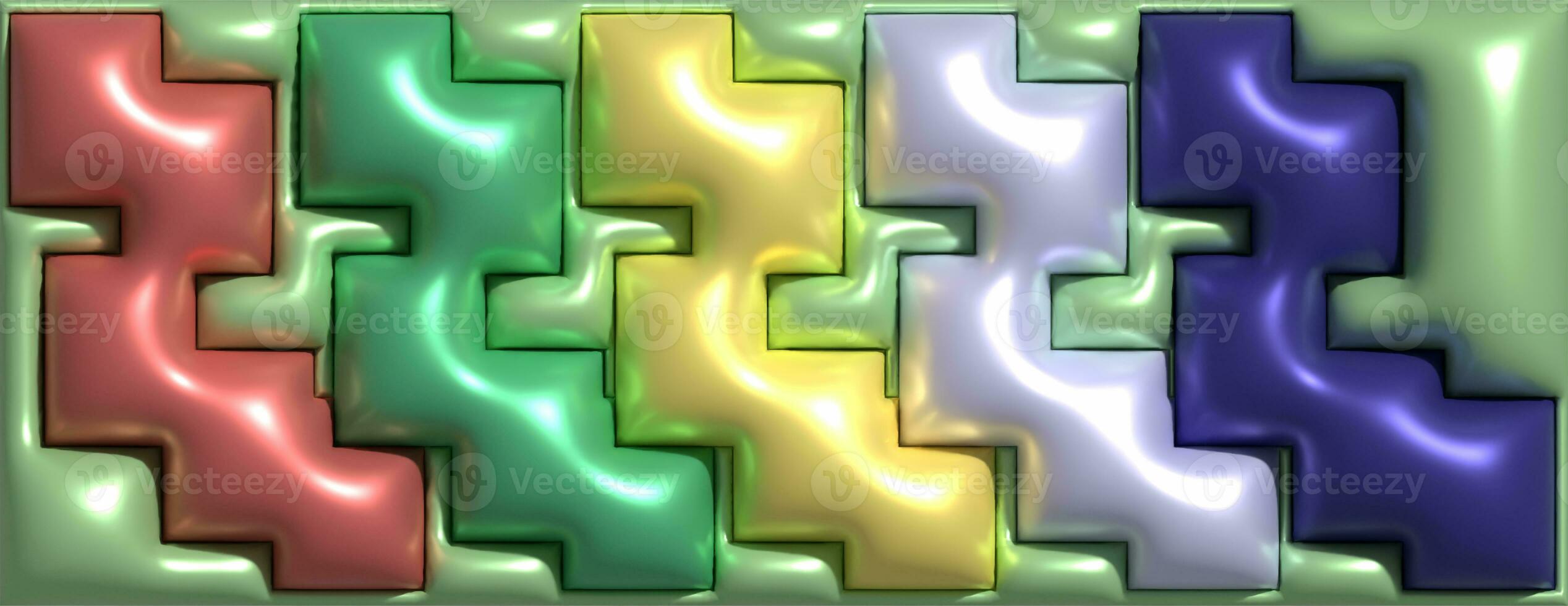 Abstract background with inflated figures, 3D rendering illustration photo