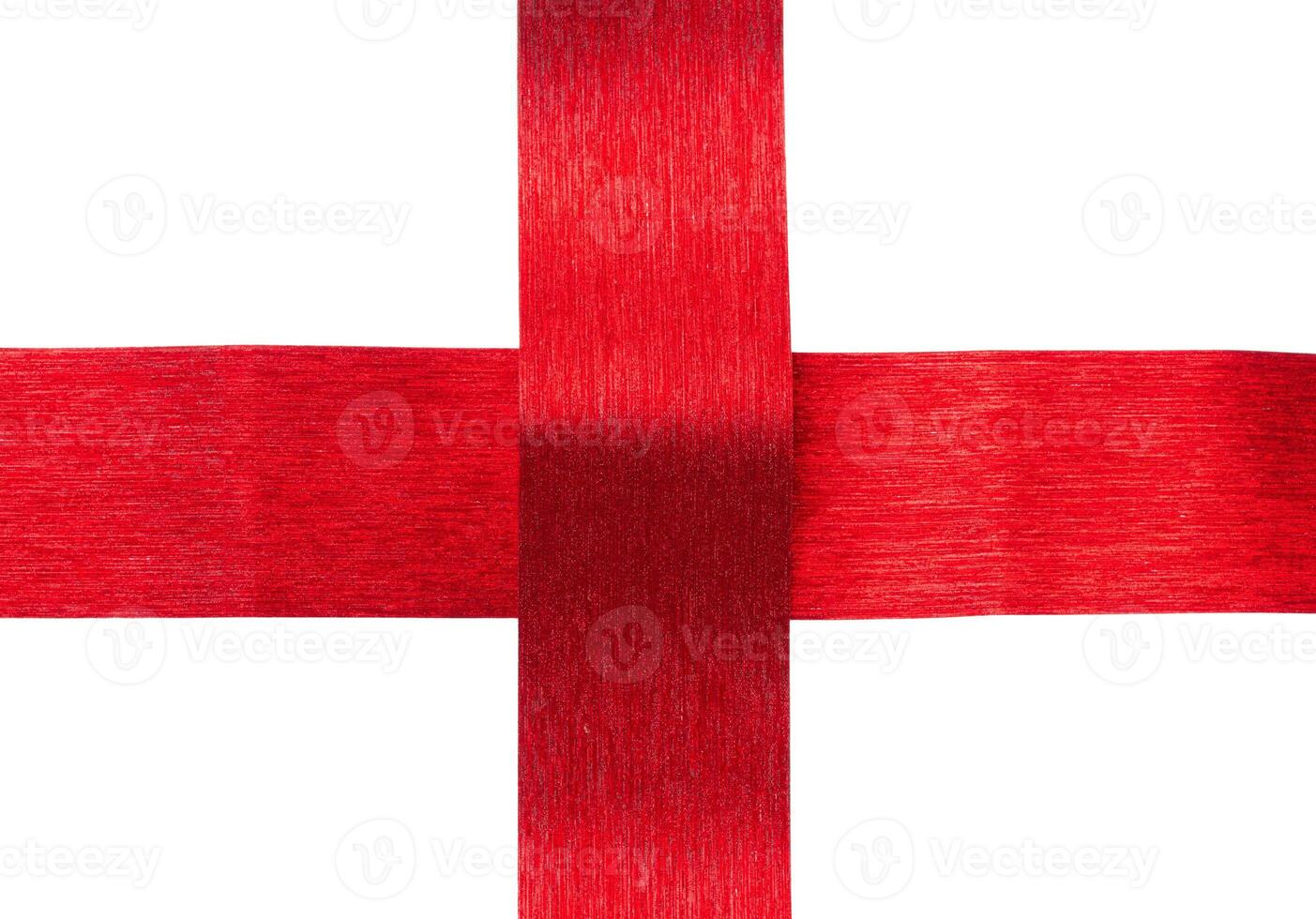 Crossed red textile ribbons, gift wrapping photo