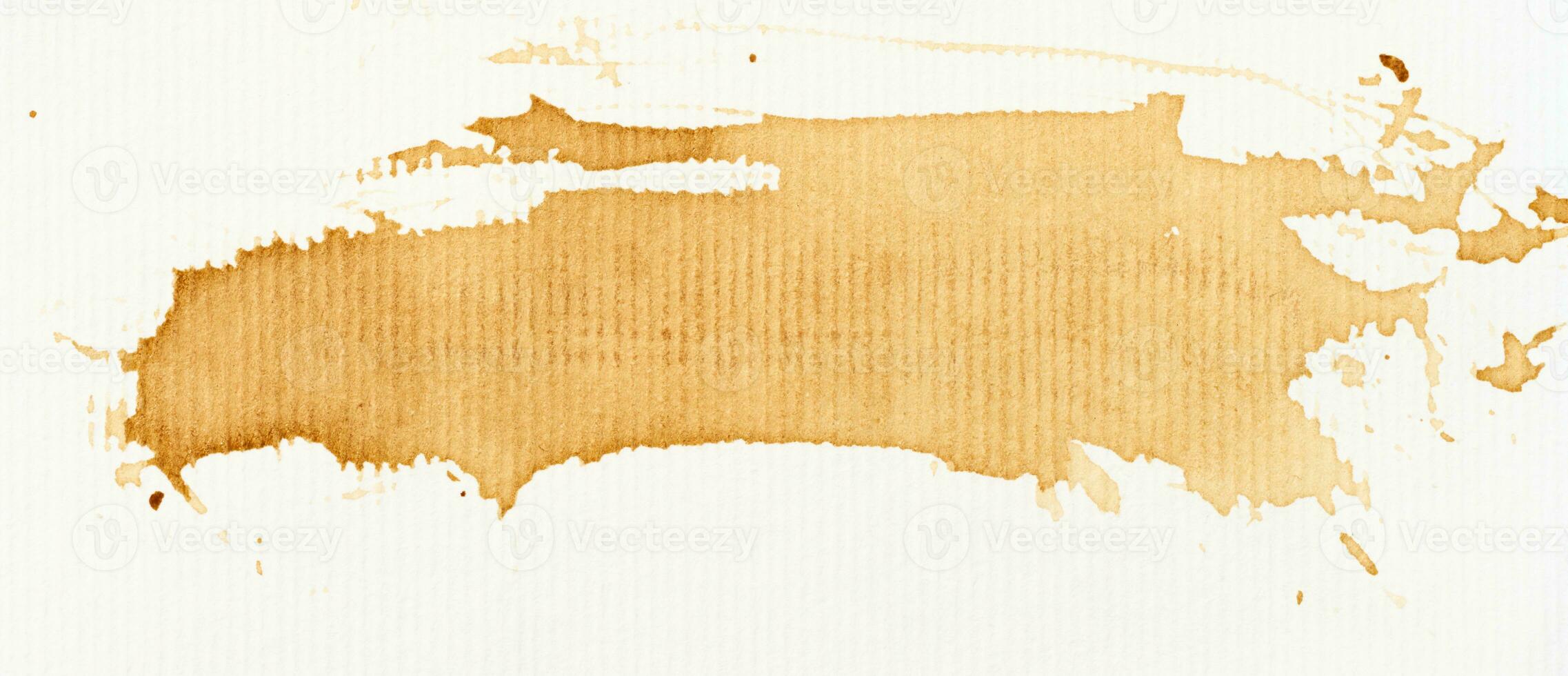 Spilled black coffee on a white background, blot photo
