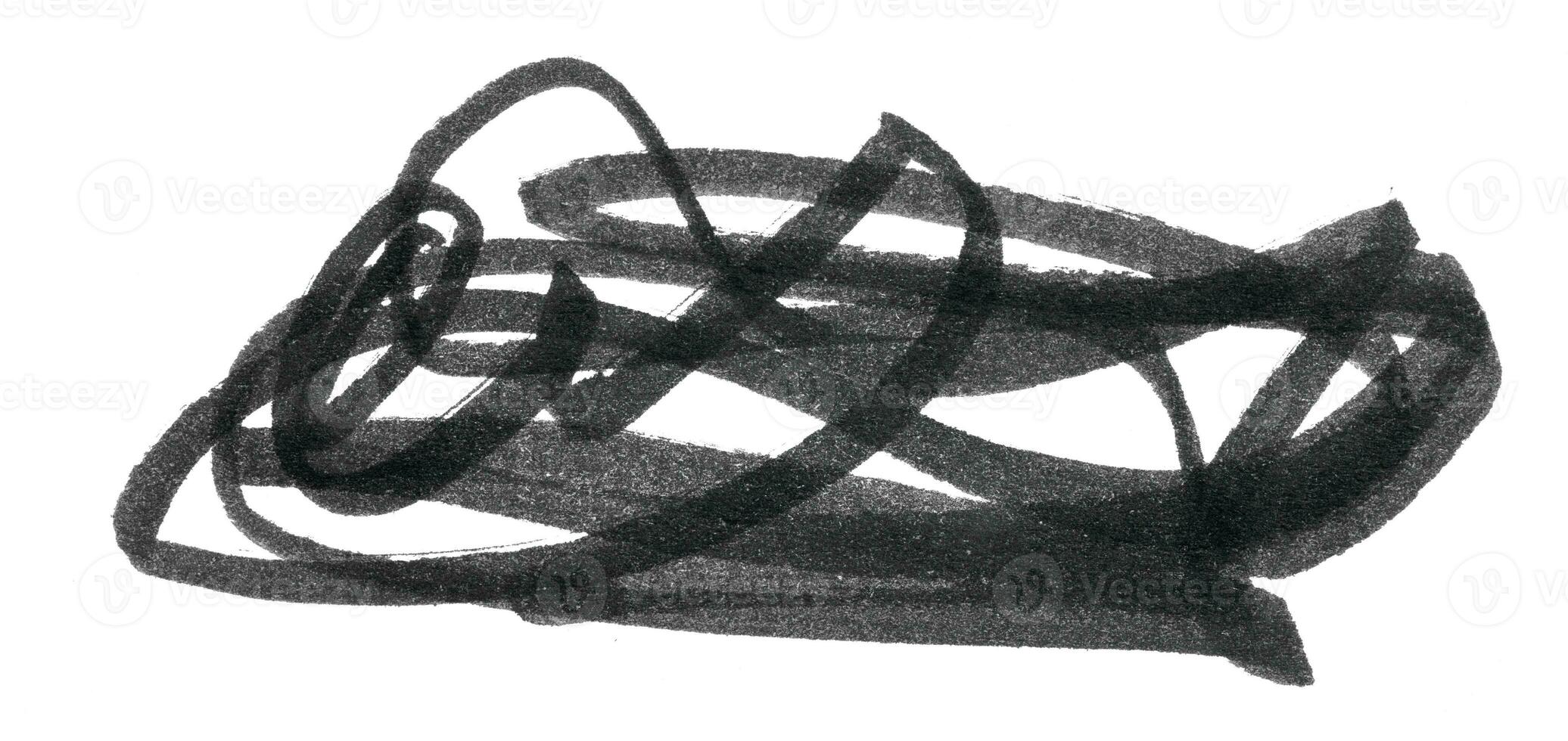 Chaotic lines with black marker, element for designer photo