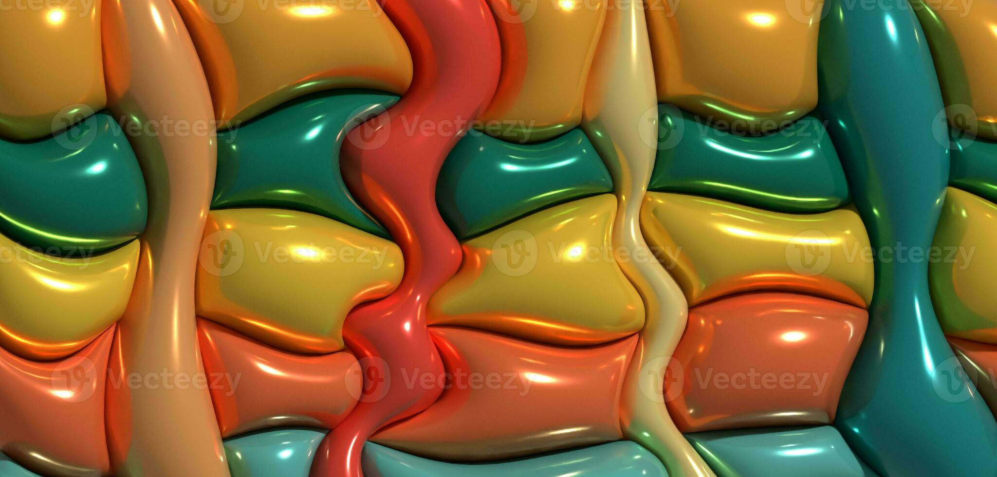 Abstract background with wavy shapes, 3D rendering illustration photo